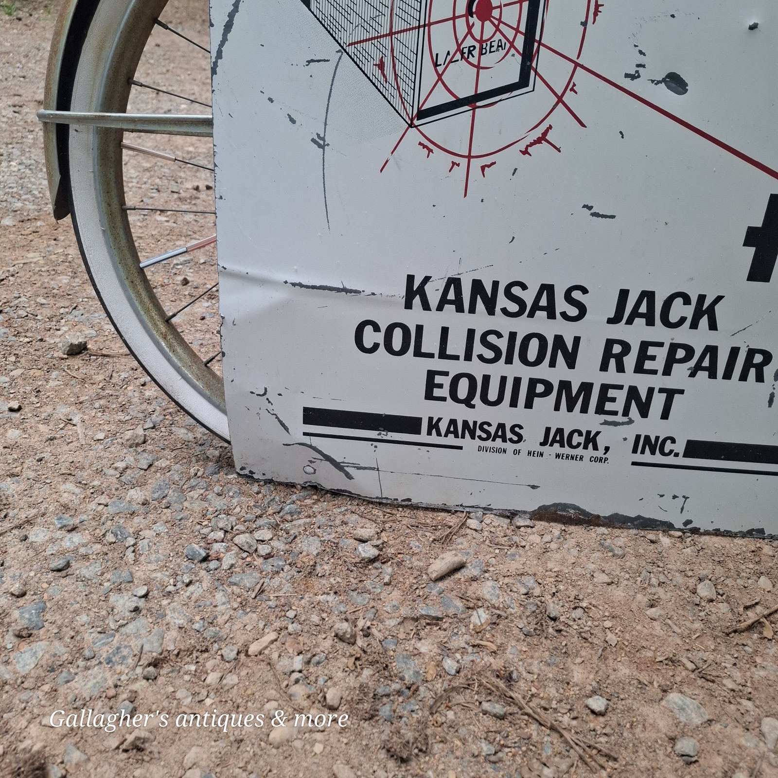 Vintage kansas jack Collision repair Laser beam Metal sign Automotive 2 Of 2