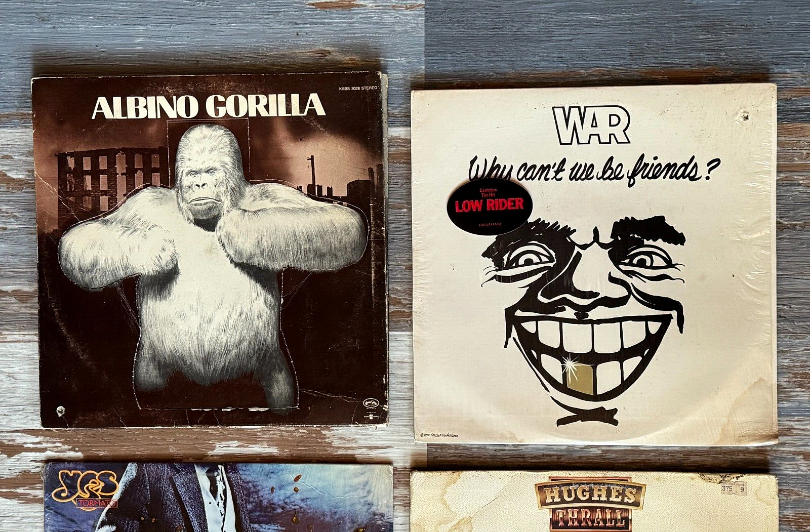 6 Vintage vinyl LP Record Job Lot WAR ASIA yes Tormato Albino Gorilla Cheap Trik