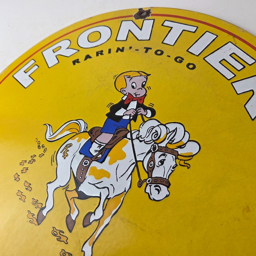 Vintage Gasoline Sign – Richie Rich Gas Pump Porcelain Sign