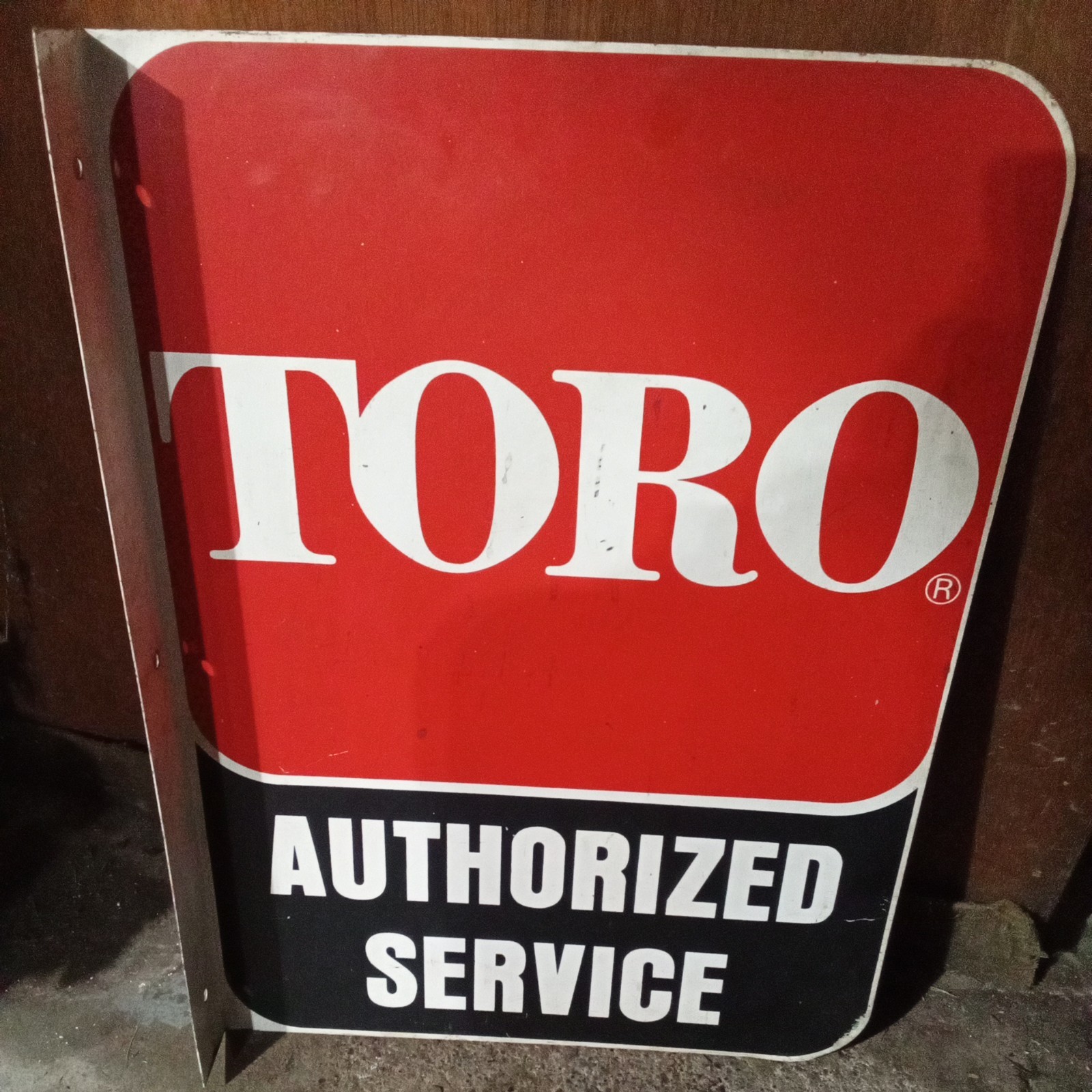 VINTAGE TORO DOUBLE SIDED FLANGED SIGN (AUTHORIZED SERVICE)