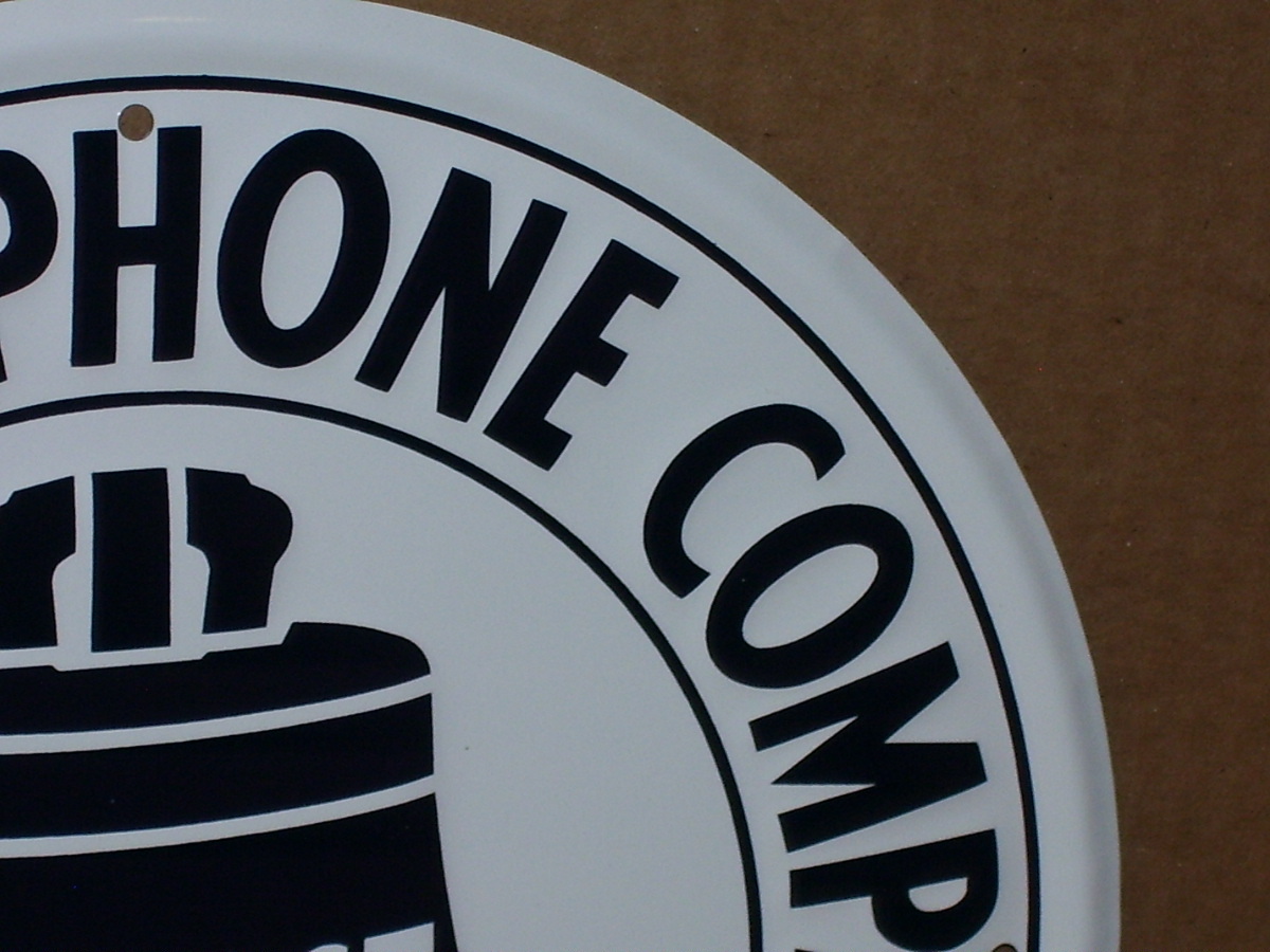CANADA PHONE SIGN – Bell Telephone Company – GAS STATION SIGN – Shows MAPLE LEAF