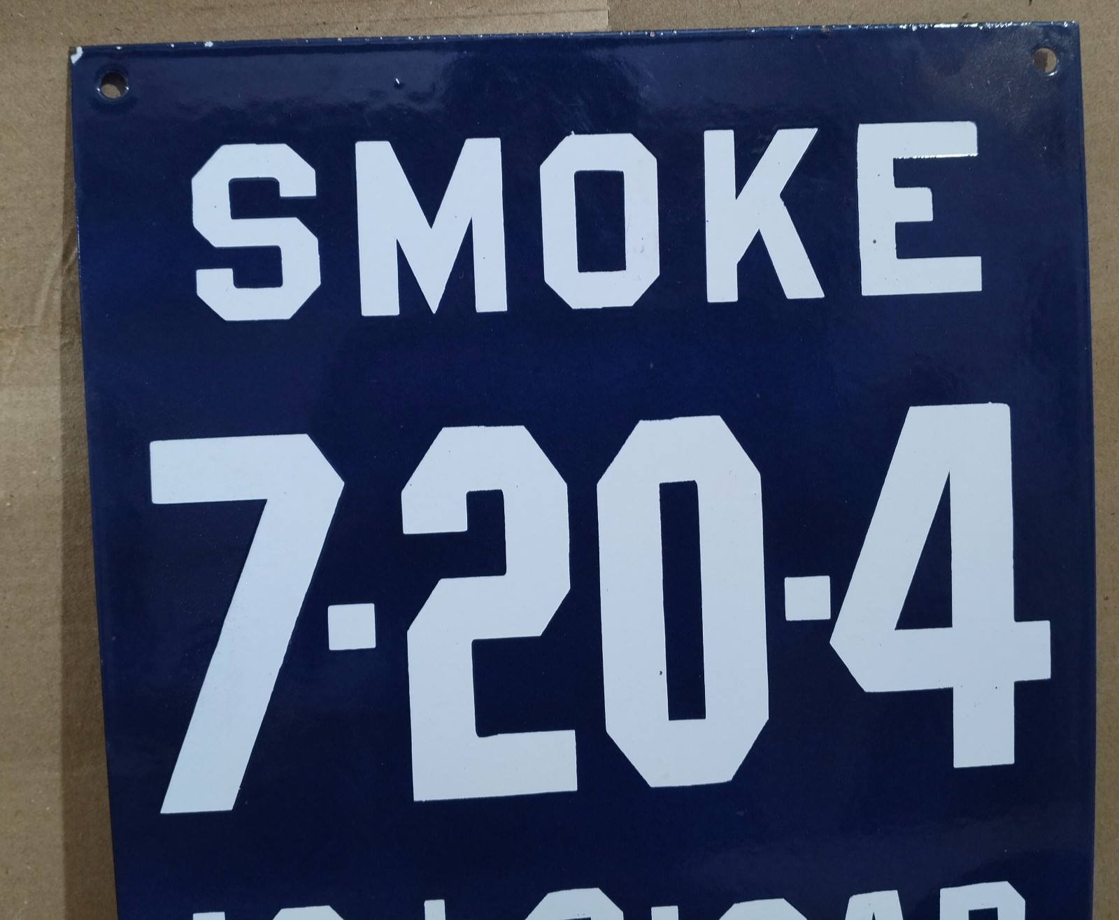 R.G. Sullivan’s 7-20-4 Cigar Porcelain Enamel Sign 18 X 12 Inches 1 sides