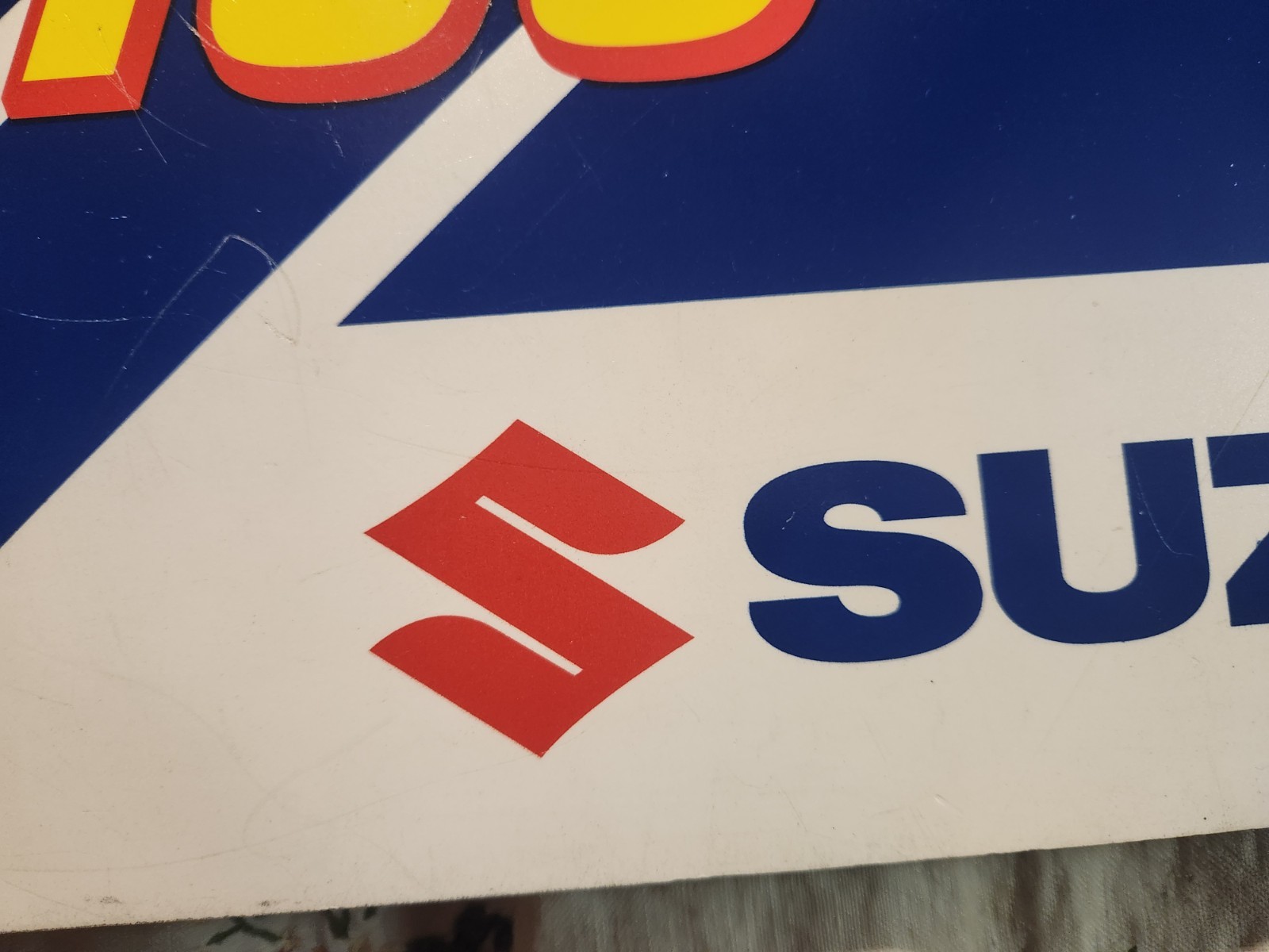 VINTAGE ORIGINAL SUZUKI DEALERSHIP FACTORY SERVICE SIGN THICK PLASTIC VERY NICE