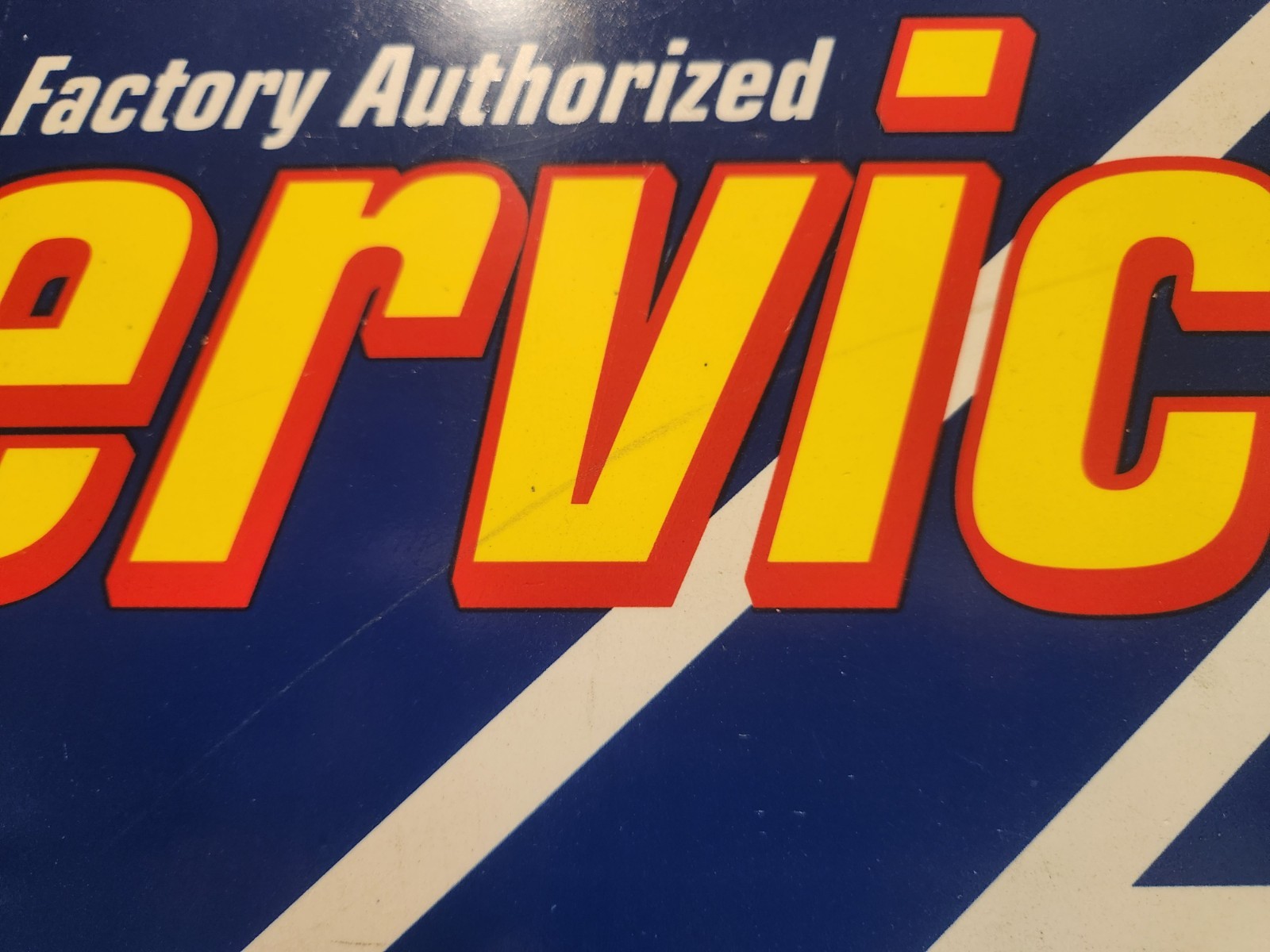 VINTAGE ORIGINAL SUZUKI DEALERSHIP FACTORY SERVICE SIGN THICK PLASTIC VERY NICE