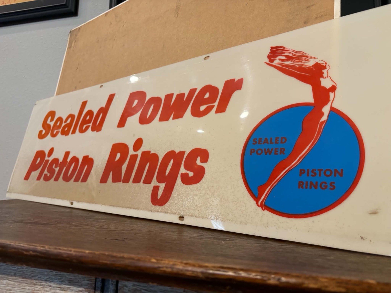 Sealed Power Piston Rings Lexan Acrylic Sign (meant to be backlit in cabinet)