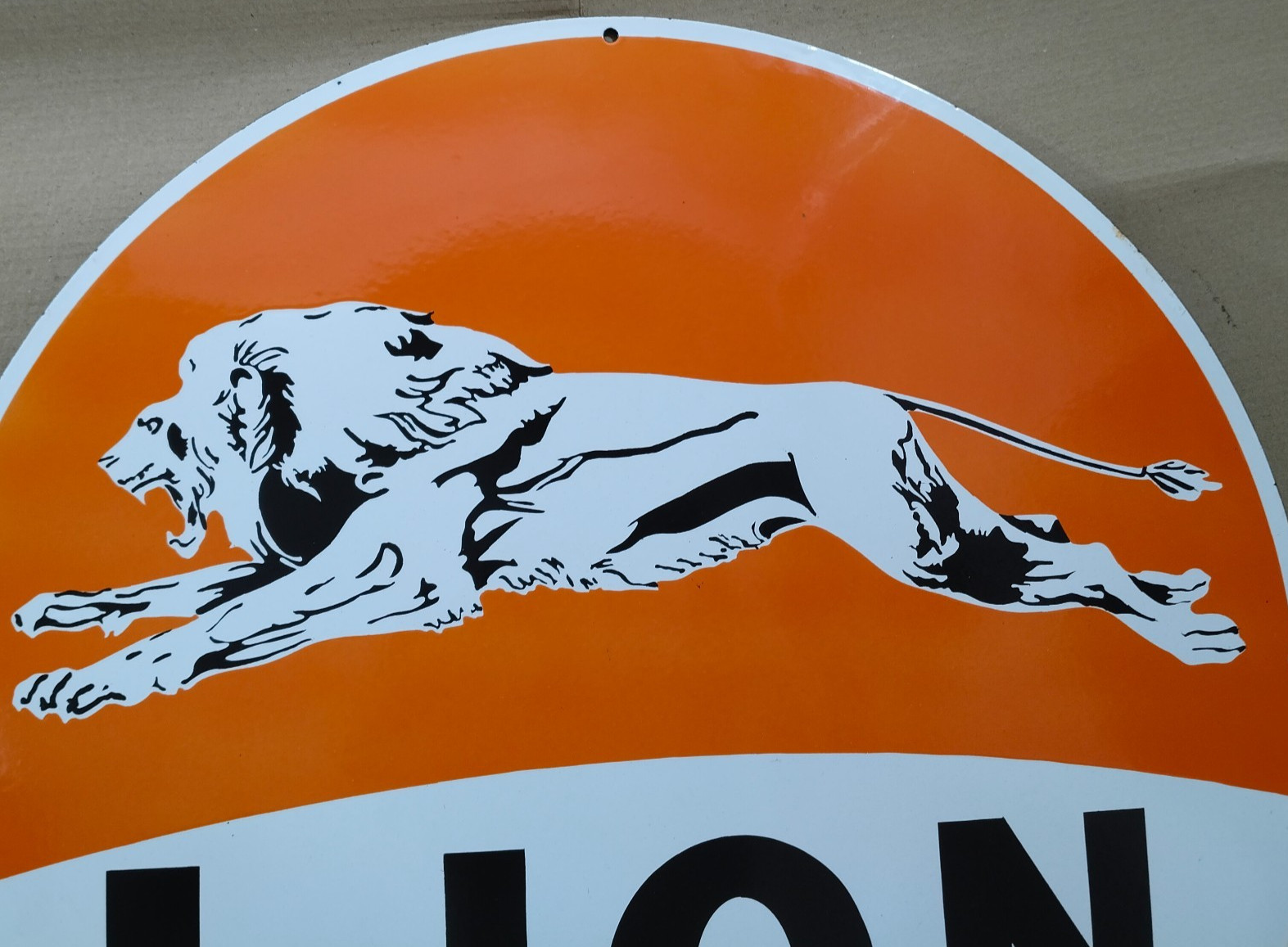 Lion Porcelain Enamel Sign 30 X 30 Inches 1 sides