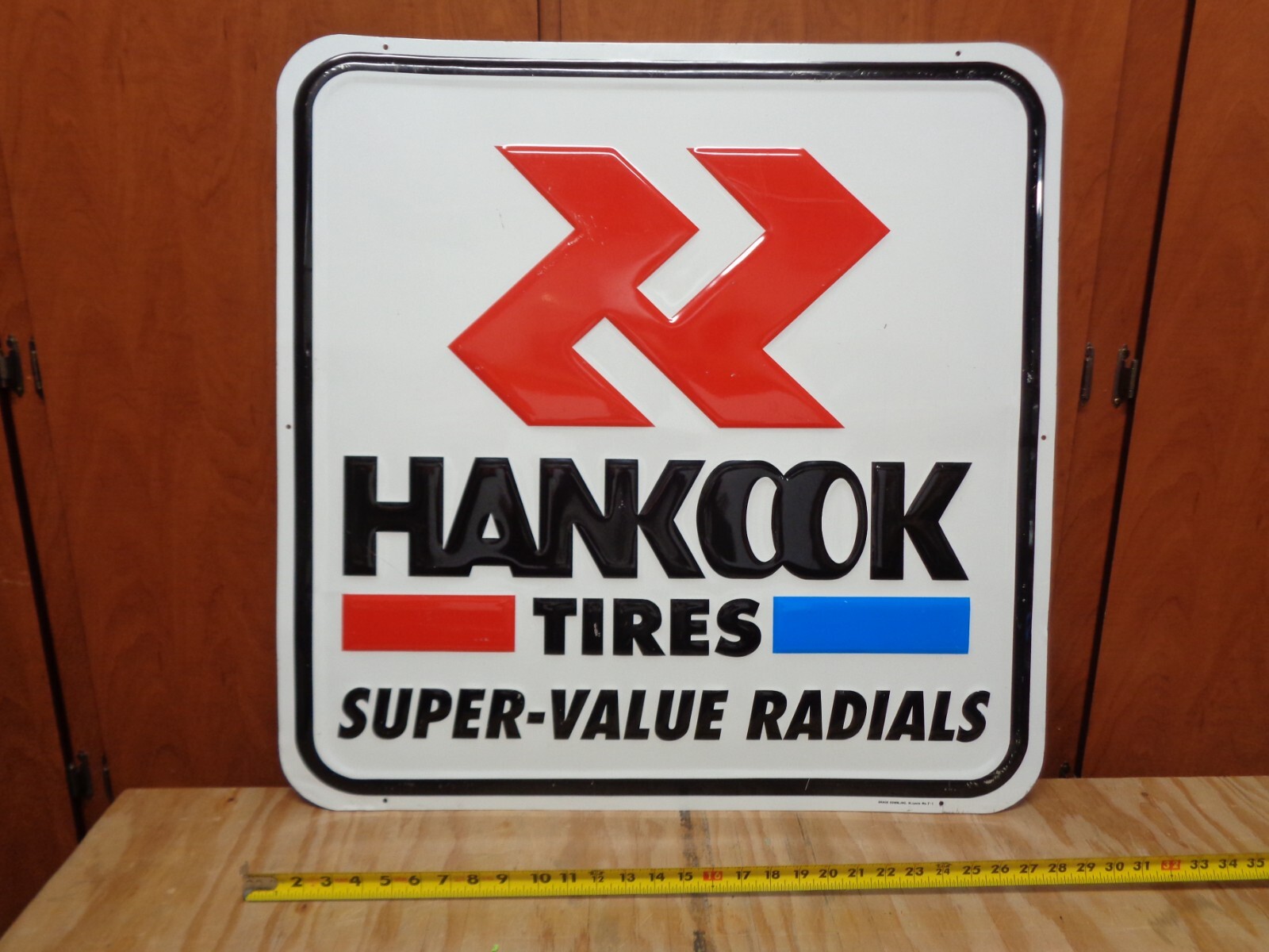 Hankook Tires Dealer Embossed Metal Sign 30 X 30