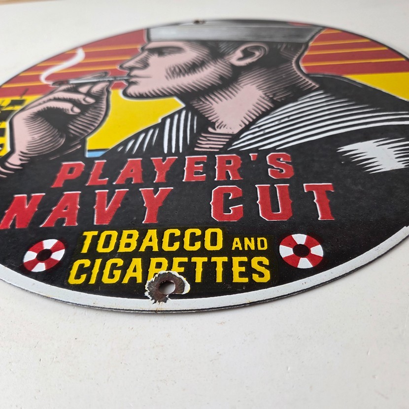Vintage Tobacco Sign – Porcelain Players Navy Cut Gas Oil Pump Cigarettes Sign