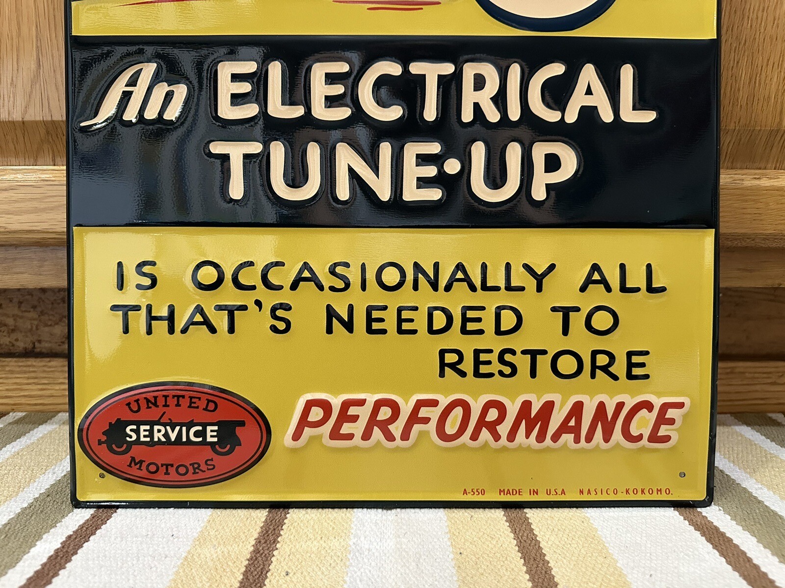 United Motors Service Sign No Pep Electrical Tune Up Vintage Style Wall Decor