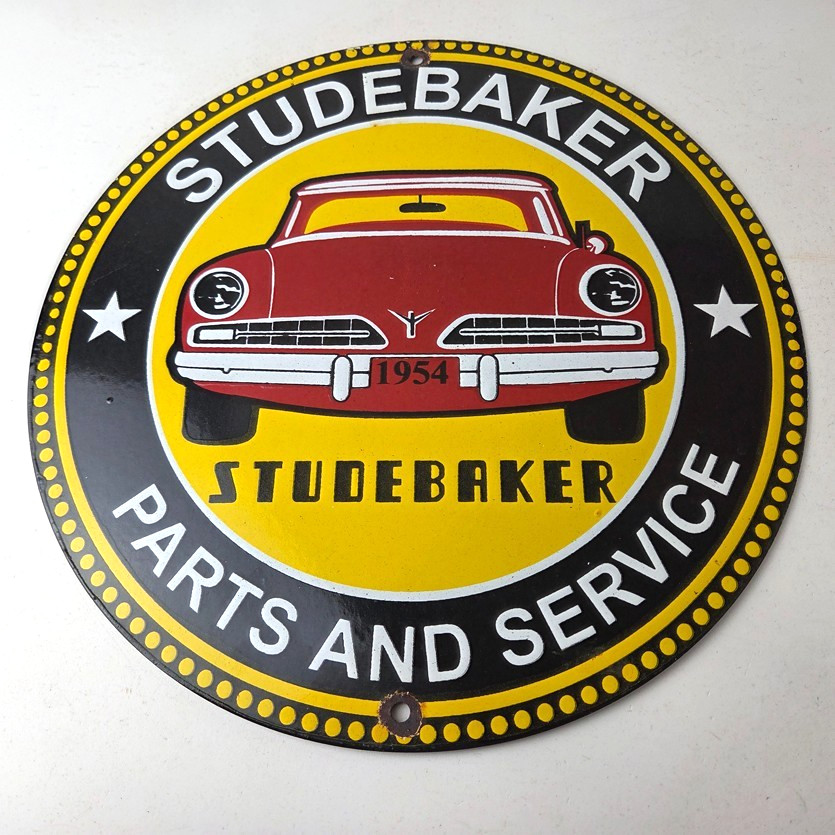 Vintage Studebaker Sign – Parts Service Automobile Gas Pump Porcelain Sign