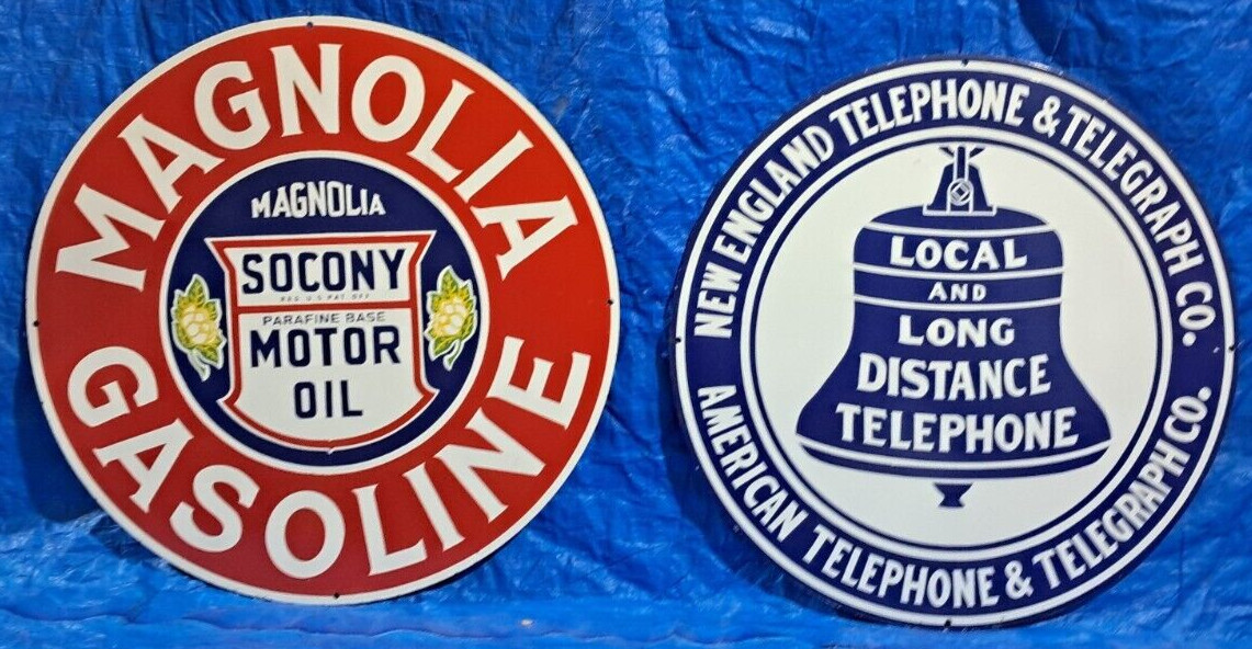 2 Porcelain Enamel Sign, More Details In Description
