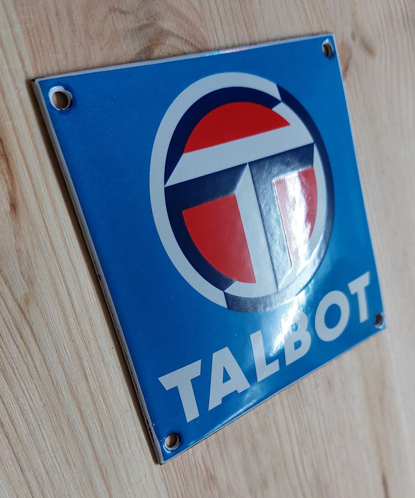TALBOT – AUTOMOBILES FRANCE PORCELAIN DOOR ENAMEL GARAGE SIGN 10x10cm=3,93×3,93″