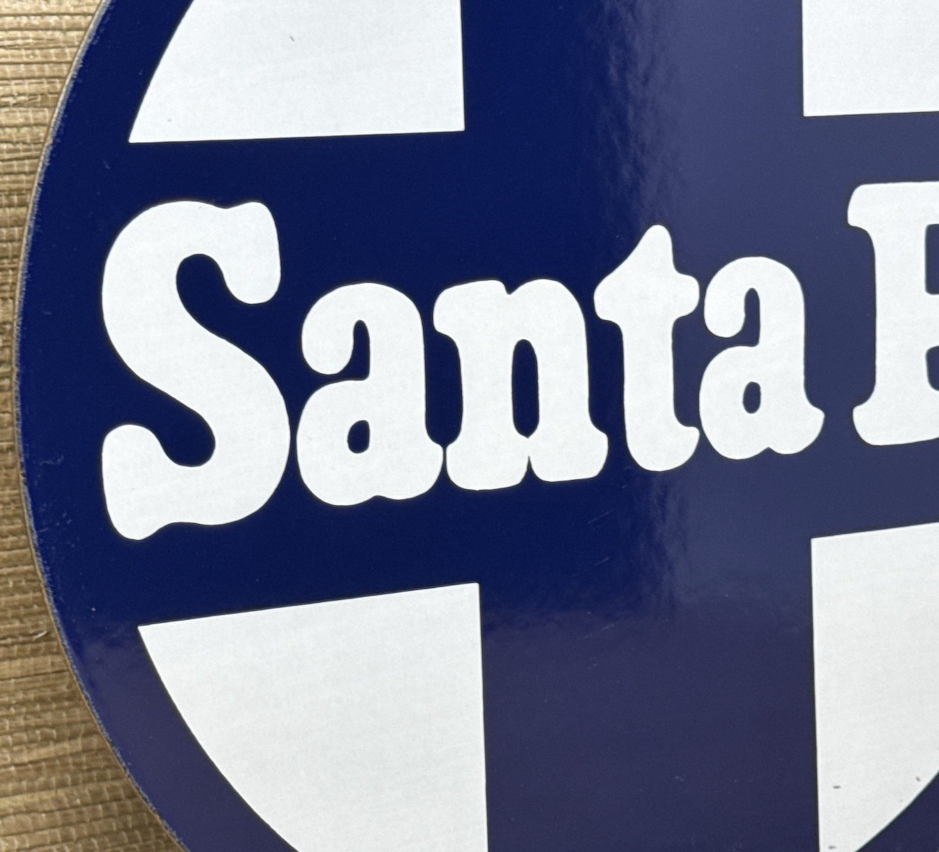 VINTAGE SANTA FE CHIEF PORCELAIN SIGN TRAIN STATION FREIGHT RAIL ROAD GAS OIL