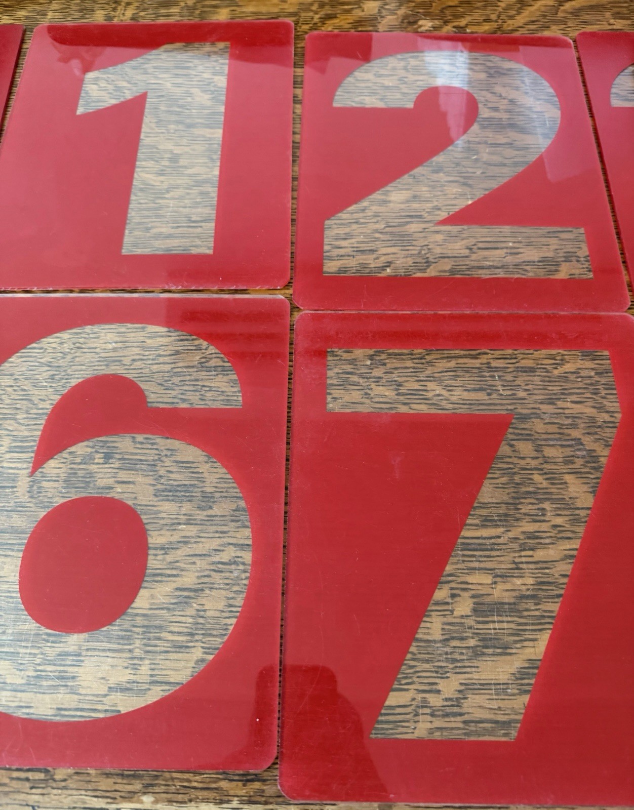 Gas Station Price Numbers 0-9 58 Piece Set Of 8” X 10” Red Clear Plexiglass