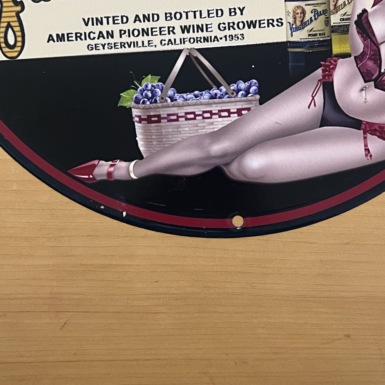 VINTAGE VIRGINIA DARE PORCELAIN SIGN BEVERAGE GAS OIL SERVICE STATION PUMP PLATE