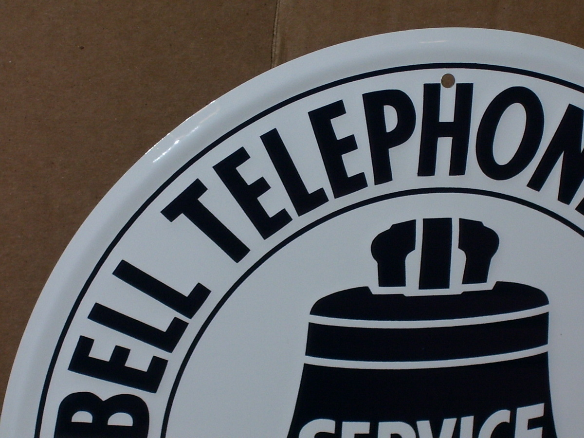 CANADA PHONE SIGN – Bell Telephone Company – GAS STATION SIGN – Shows MAPLE LEAF