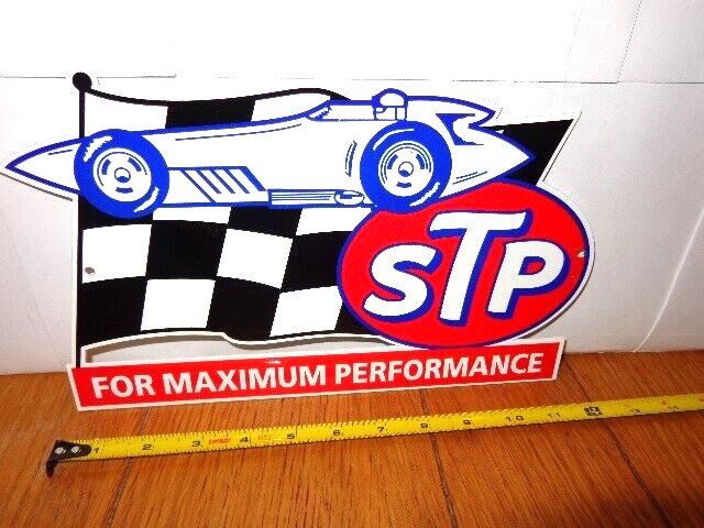 12 x 7 in STP OIL FOR MAXIMUM PERFORMANCE ADV. SIGN HEAVY DIE CUT METAL – S 227B