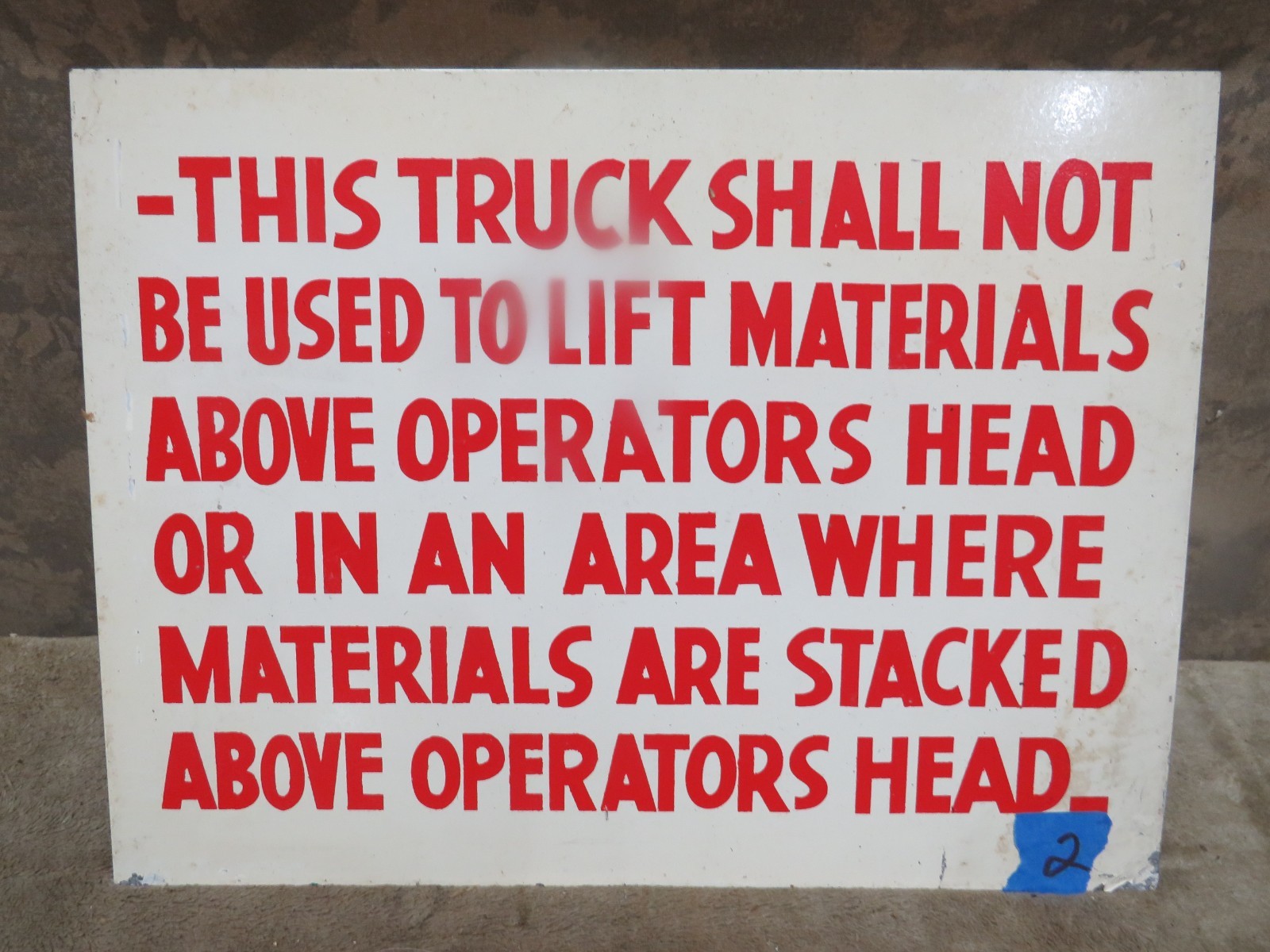 Vintage Metal Enamel Warning Sign Danger Lift Truck Operator 2 Man Cave She Shed
