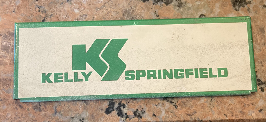VINTAGE KELLY TIRES METAL SIGN 11 1/8in. x 3 3/4in.