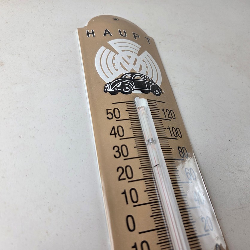 Vintage Volkswagen Automobiles Sign – Service Bug Sign on Porcelain Thermometer