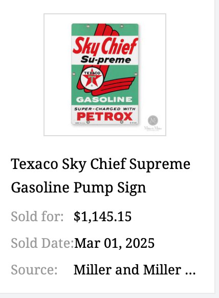 VINTAGE TEXACO SKY CHIEF SUPREME GASOLINE W/ PETROX 18″ PORCELAIN METAL OIL SIGN