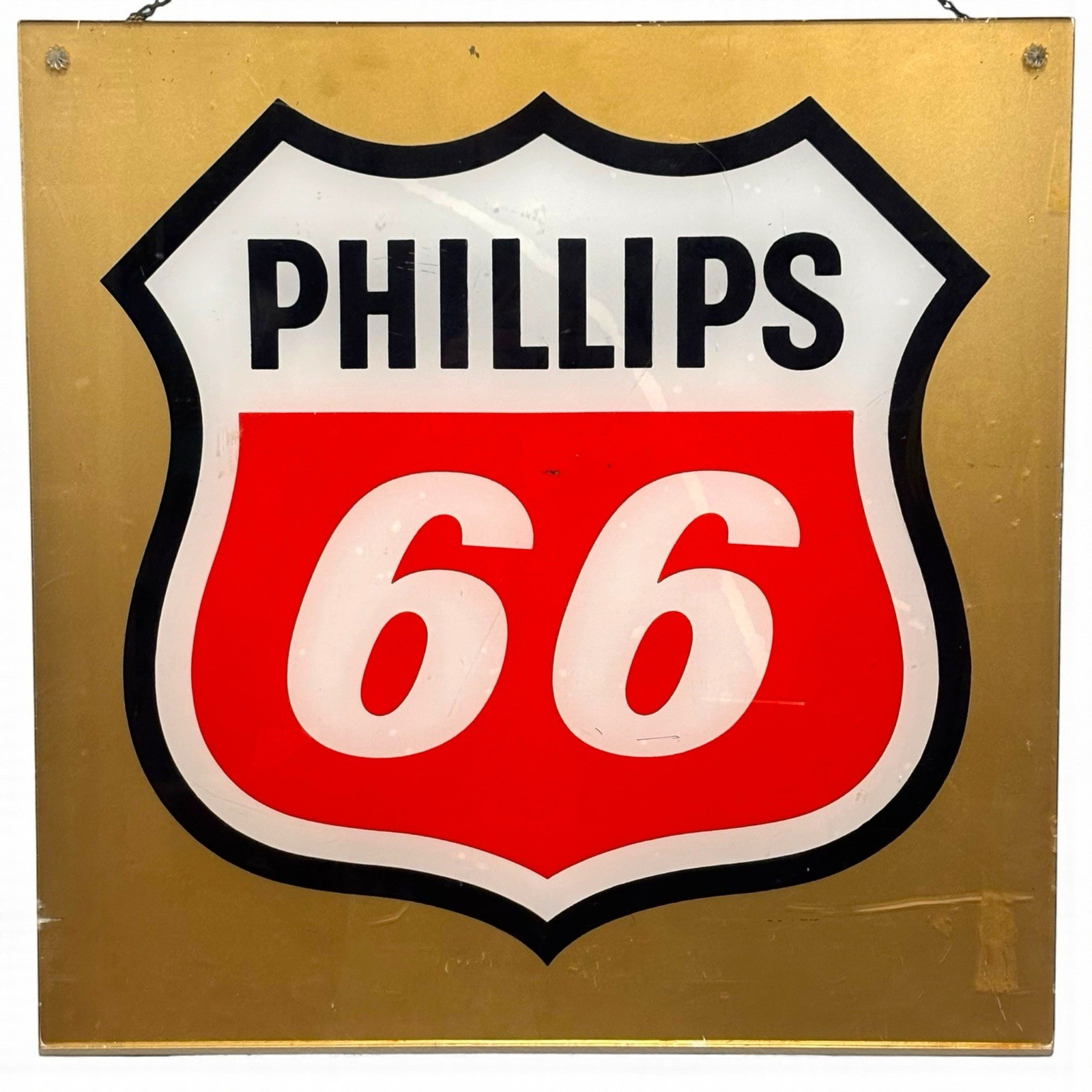 Original Vintage Phillips 66 Oil Gas Service Station Lucite Sign Advertising Old