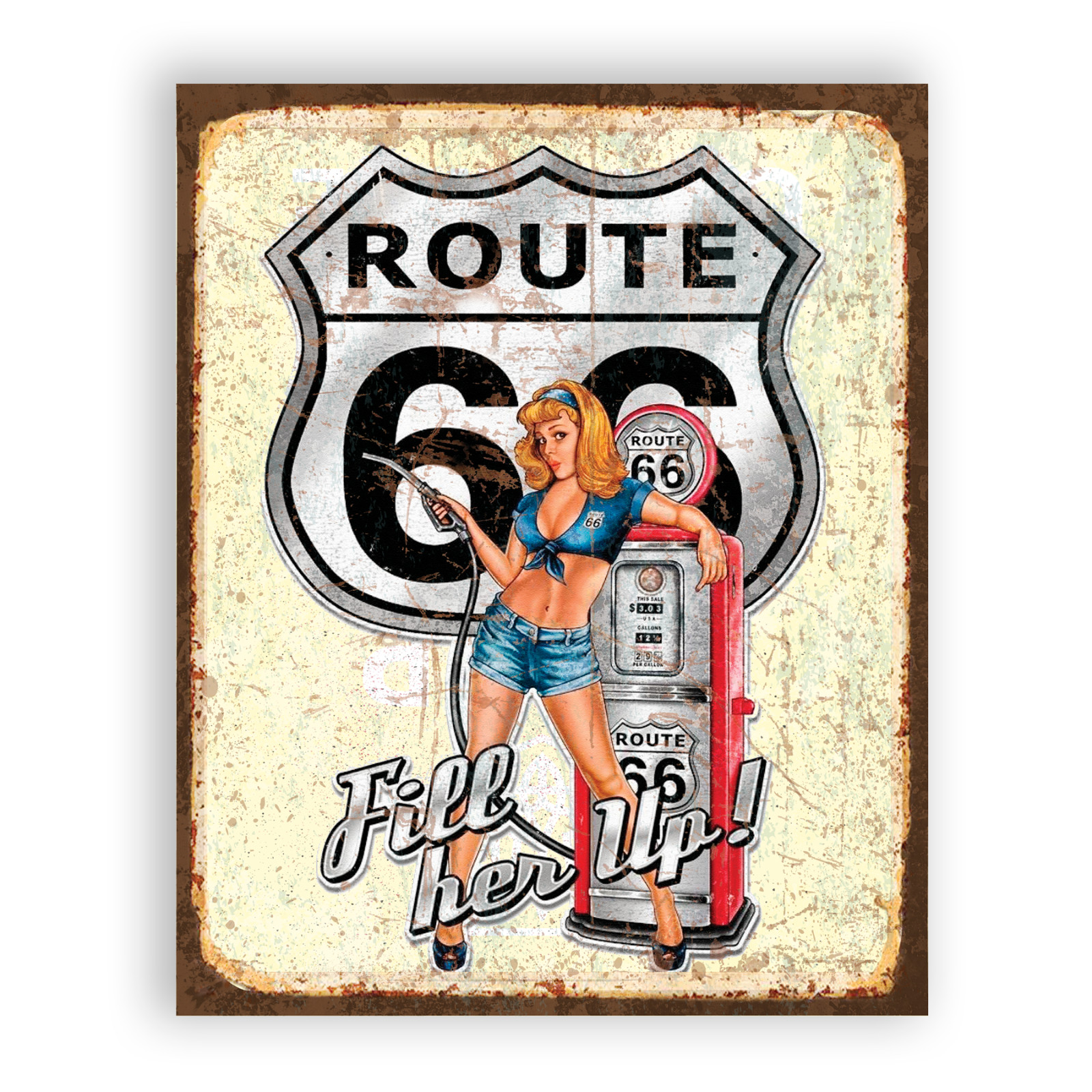 Full service retro metal sign Garage sign wall decor Route 66 vintage sign