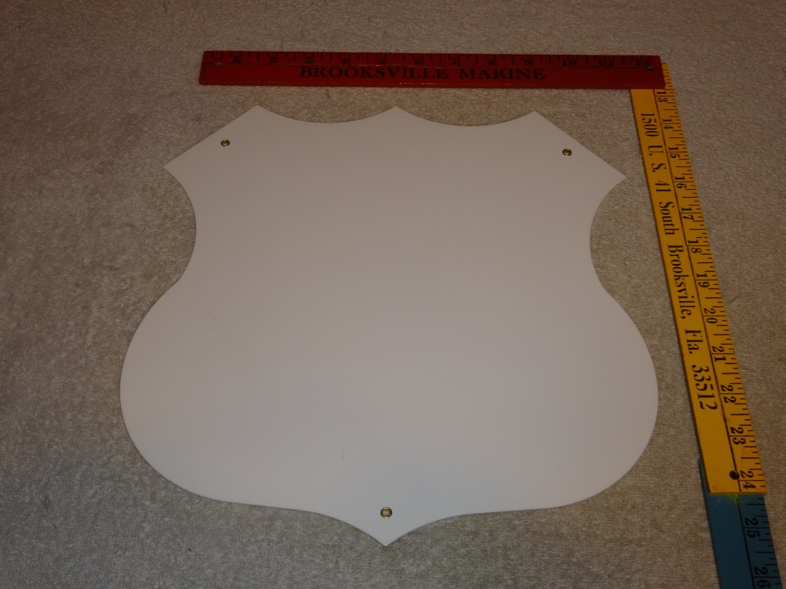 VINTAGE PHILLIPS 66 RED BLACK WHITE 12″ PORCELAIN METAL SHIELD GASOLINE OIL SIGN