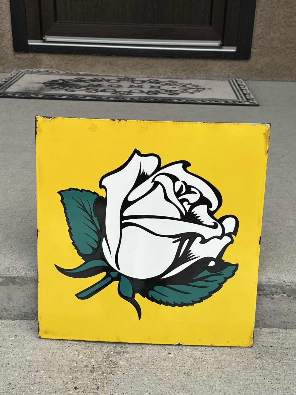 Vintage White Rose Oil Sign Advertising Sign White Rose Gasoline Service Station