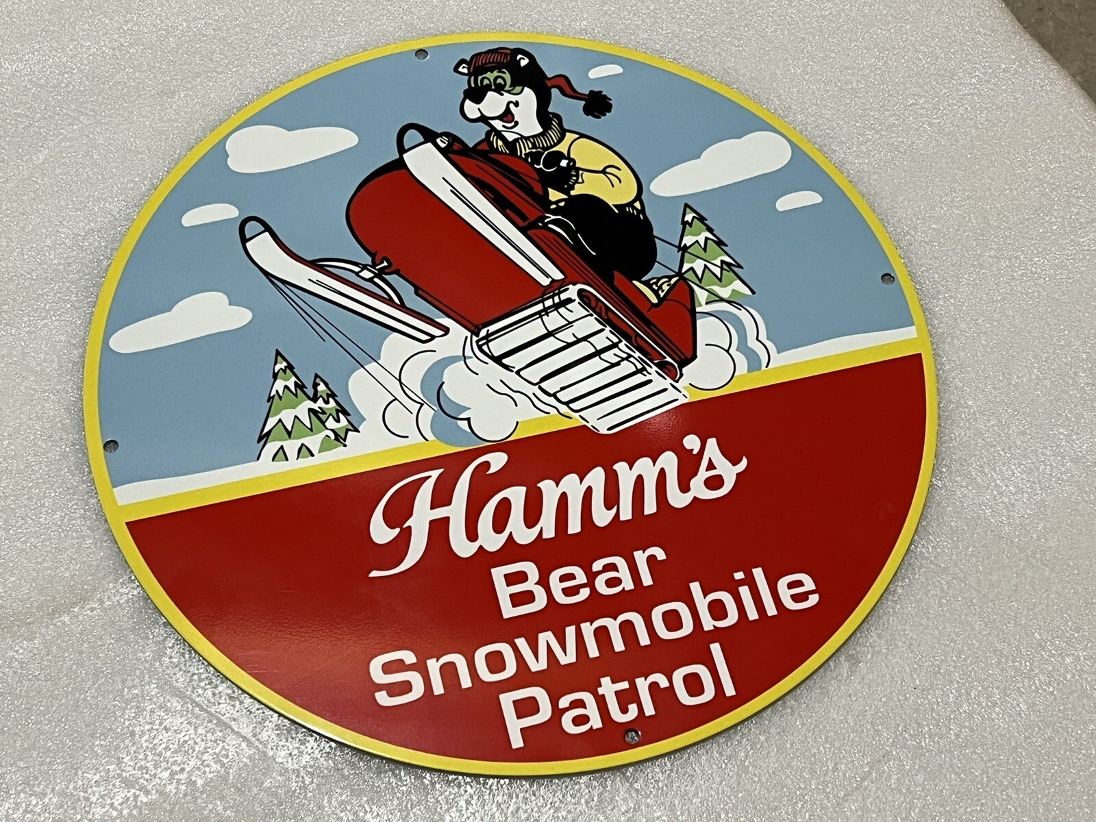 12” Hamms Beer Snowmobile Patrol Vintage Style Heavy Steel Metal Sign