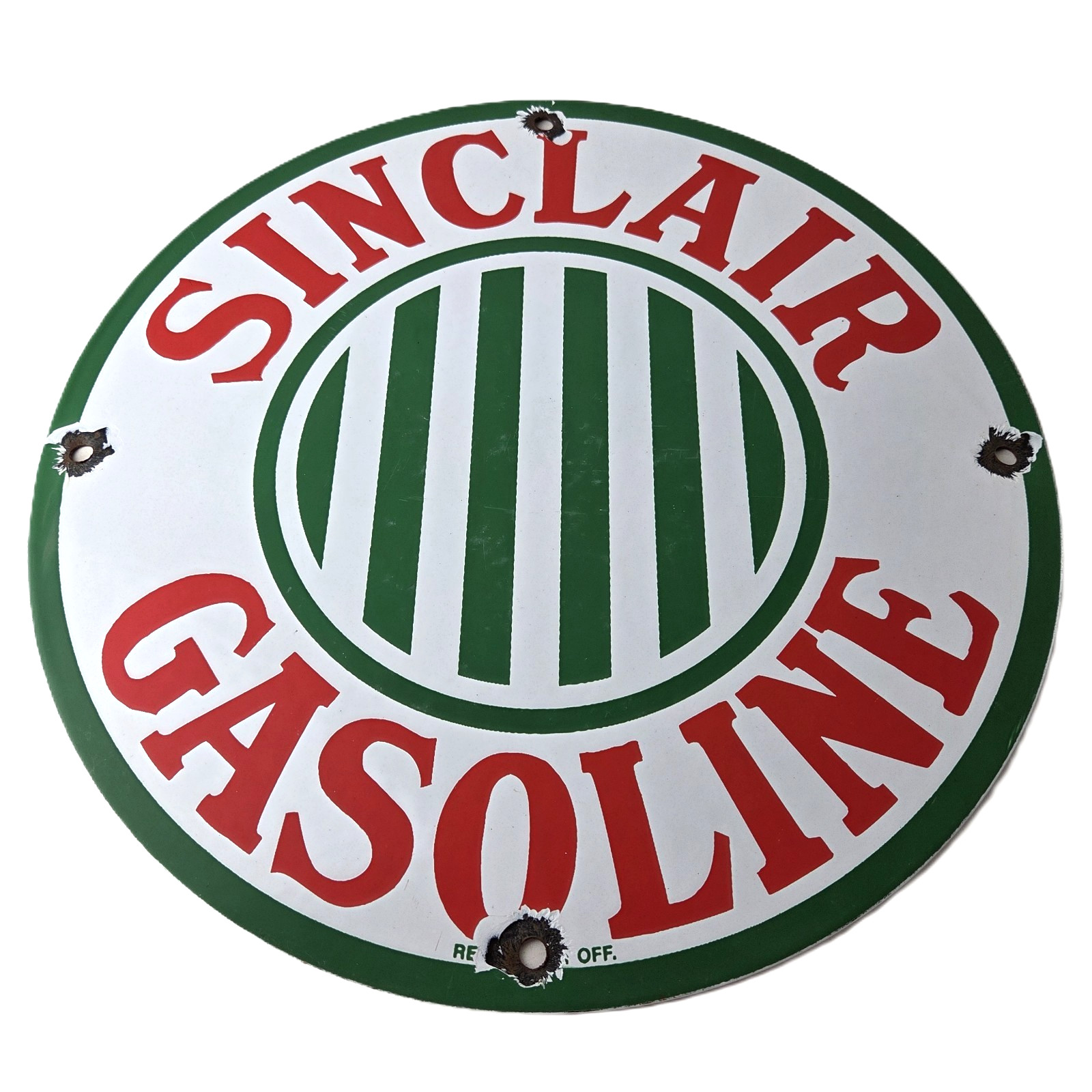 Vintage Sinclair Gasoline Porcelain – Service Station Gas Pump Plate Sign