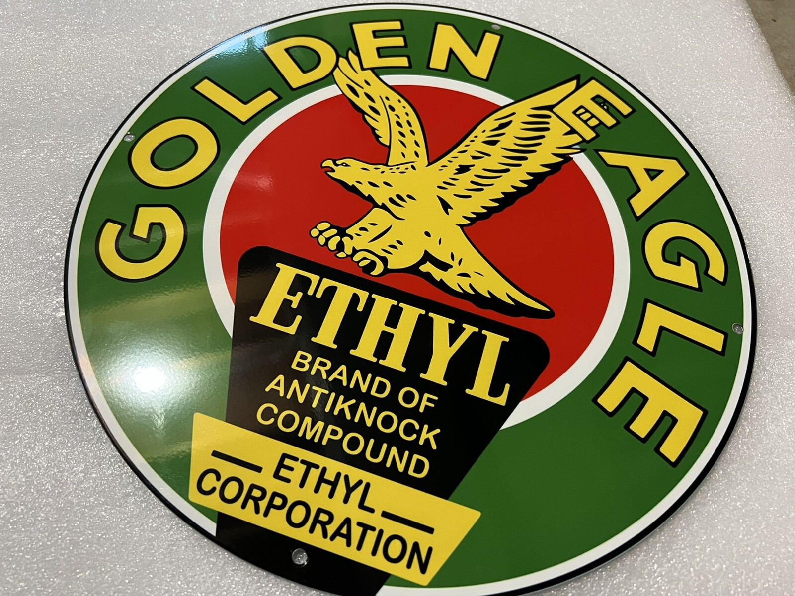 Golden Eagle Ethyl Heavy Steel Sign Vintage Style
