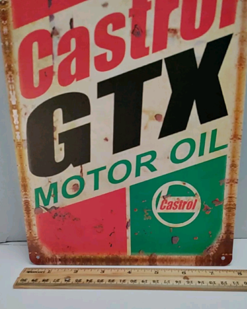 Tin Sign-Castrol GTX Motor Oil- Reproduction- Retro- Vintage Style