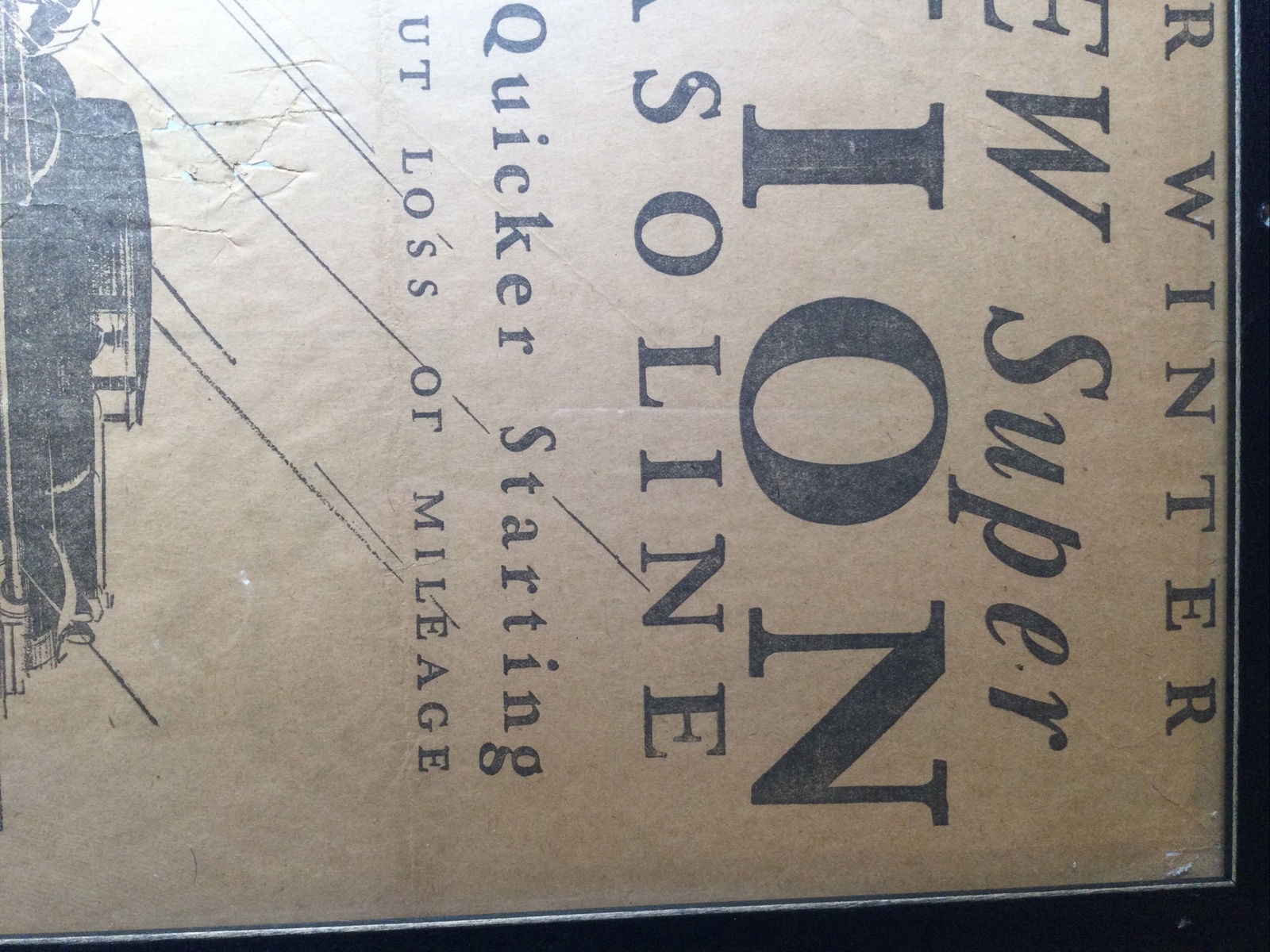 Vintage 1929 UNION OIL GAS Advertisement Poster Sign Station SUPER GASOLINE