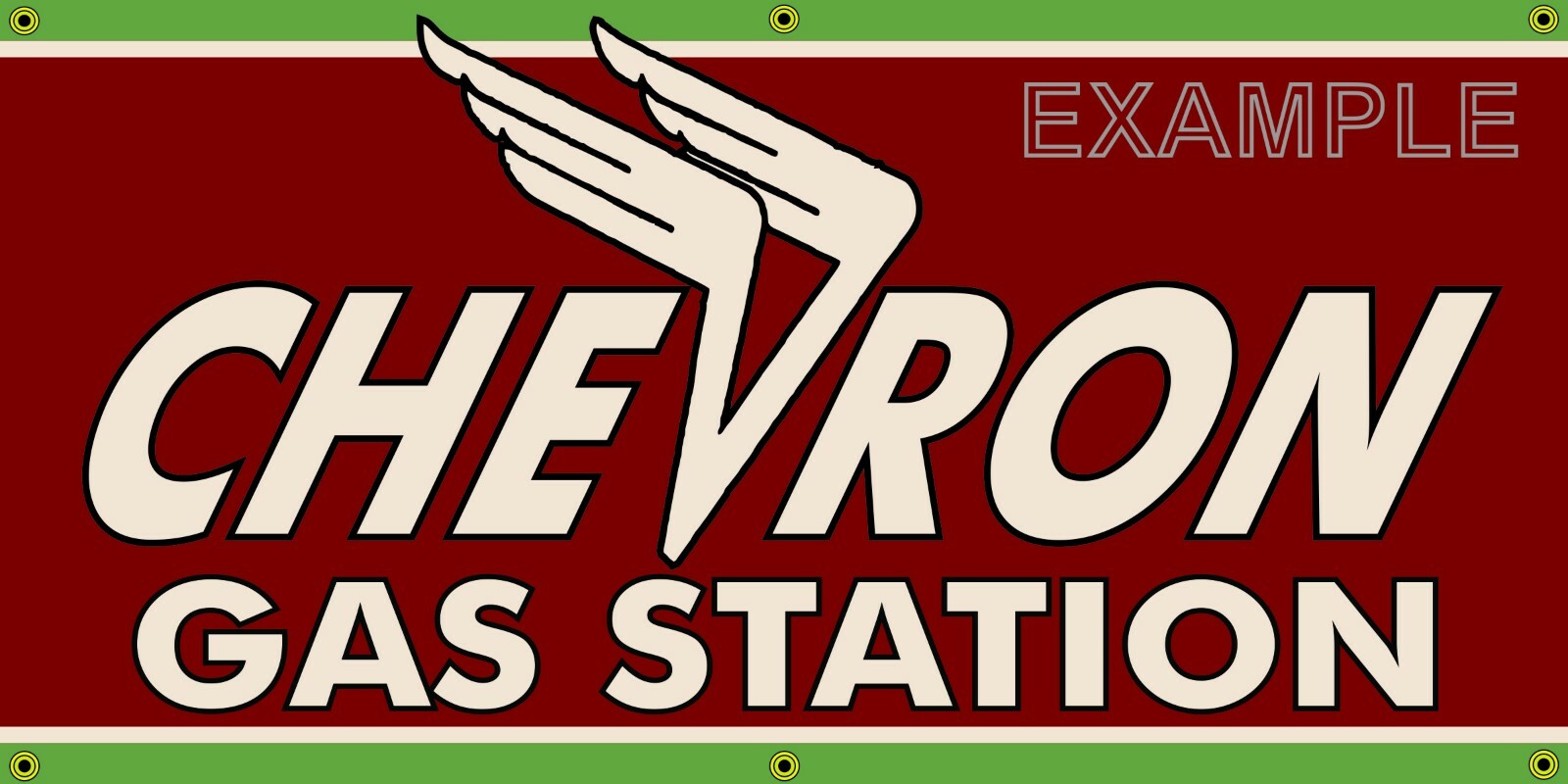 CHEVRON GASOLINE GAS STATION VINTAGE OLD SCHOOL SIGN REMAKE BANNER SIZE OPTION