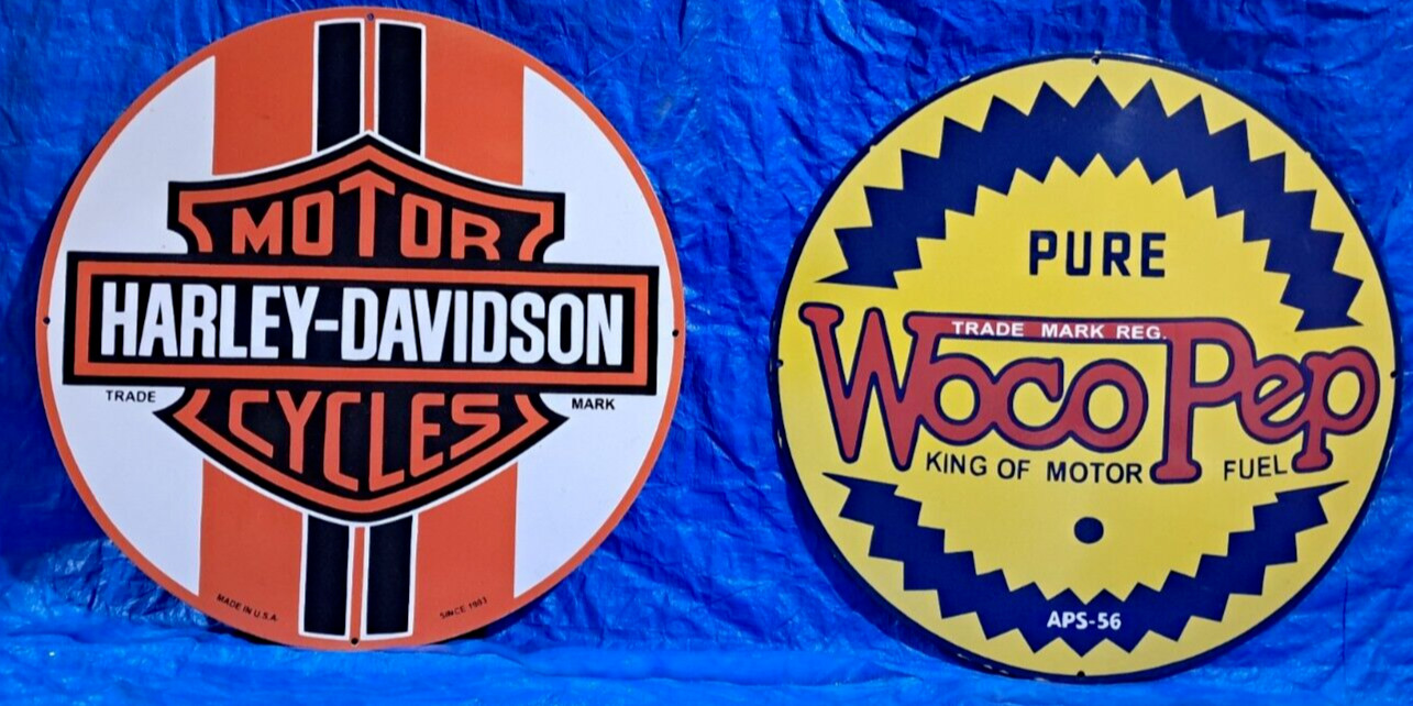 2 Porcelain Enamel Sign, More Details In Description
