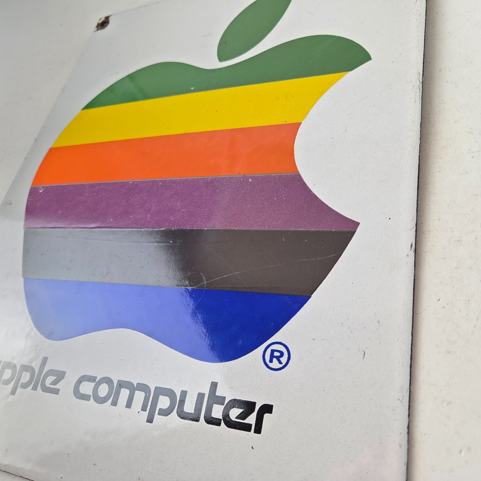 Vintage Apple Computers Sign – Authorized Dealer Service Gas Porcelain Sign