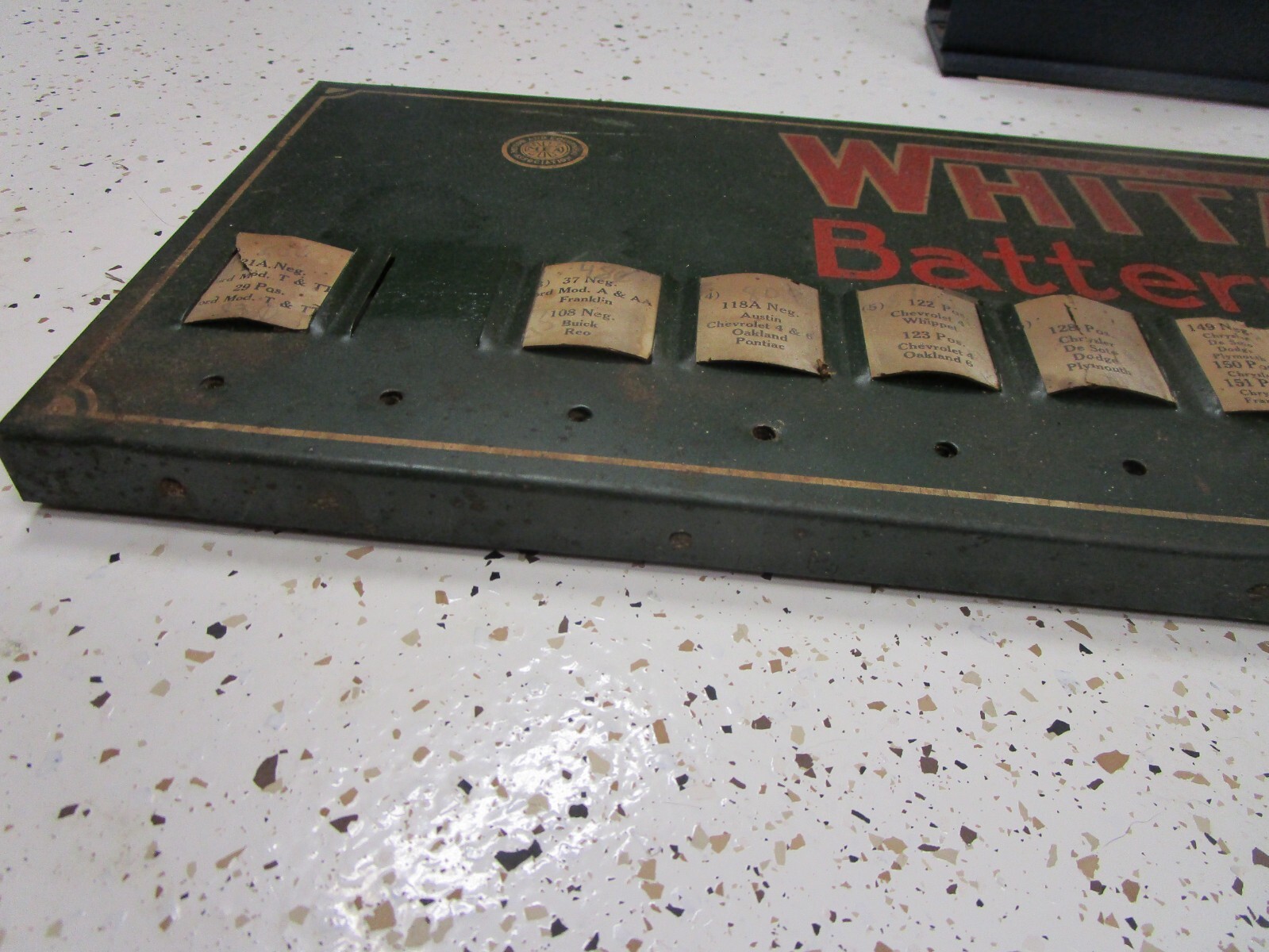 Rare Vintage Whitaker Battery Cable Service Garage Sign 1900-1920s Ford Franklin