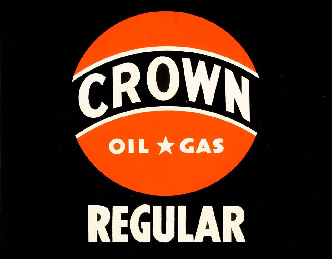 CROWN OIL GAS REGULAR GASOLINE 15″ HEAVY DUTY USA MADE METAL ADVERTISING SIGN