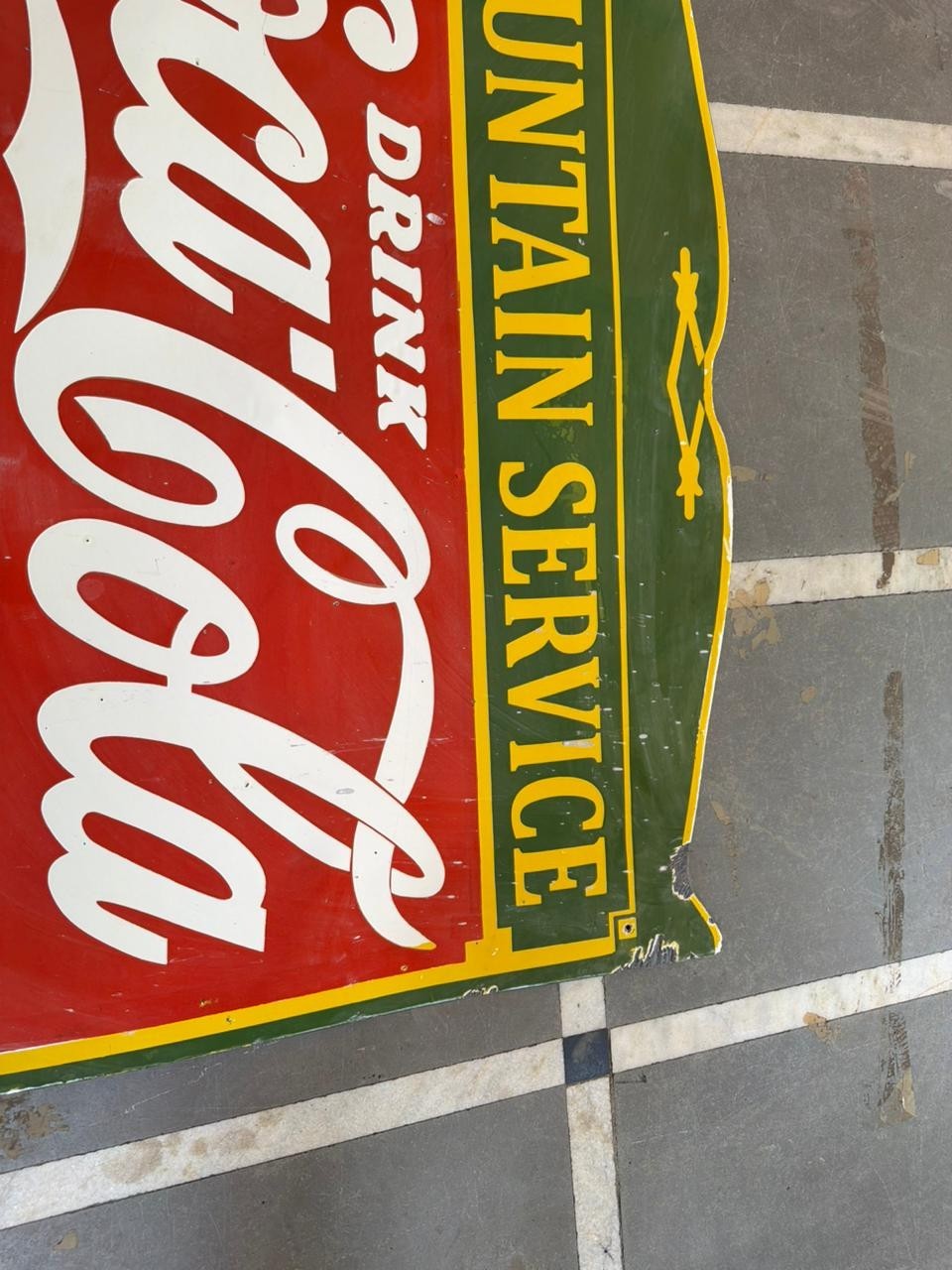 PORCELIAN COCA-COLA ENAMEL SIGN SIZE 48X36 INCHES DOUBLE SIDED