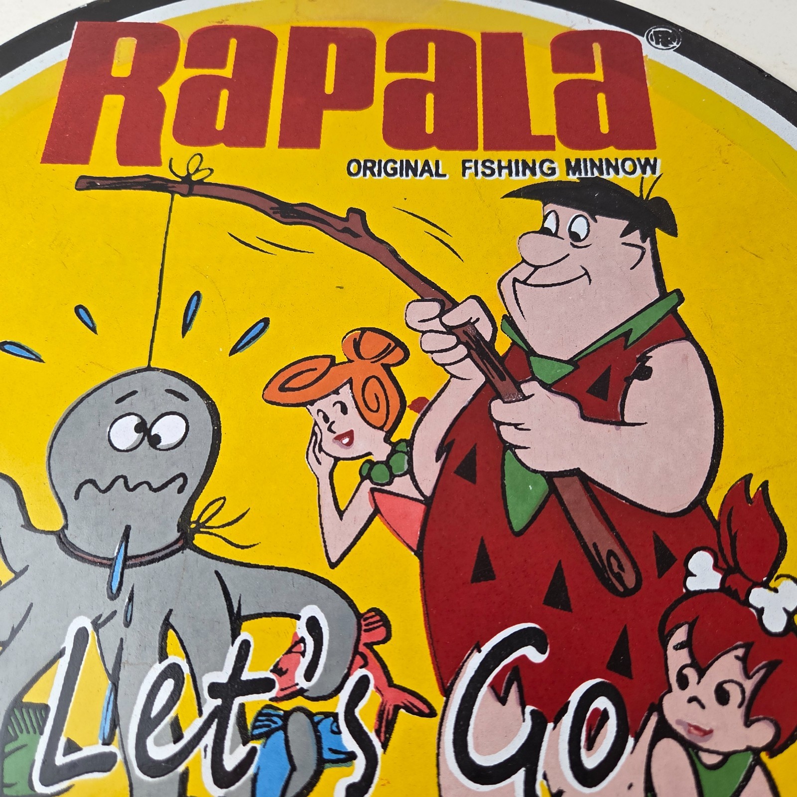Vintage Rapala Fishing Lures Sign – Flintstones Porcelain Gas Pump Plate Sign