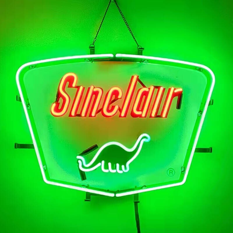 US STOCK Sinclair Dino Gasoline Neon Sign Light 19″x15″ Gas Station Decor Gift