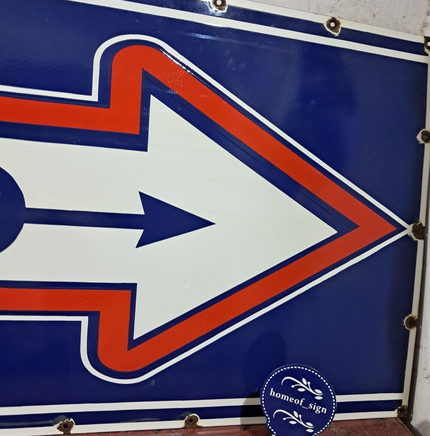 Hood Tires Porcelain Enamel Sign 30 X 120 Inches in 3 Parts