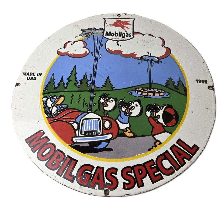 Vintage Mobil Gasoline Sign – Mobilgas Special Gas Pump Plate Porcelain Sign
