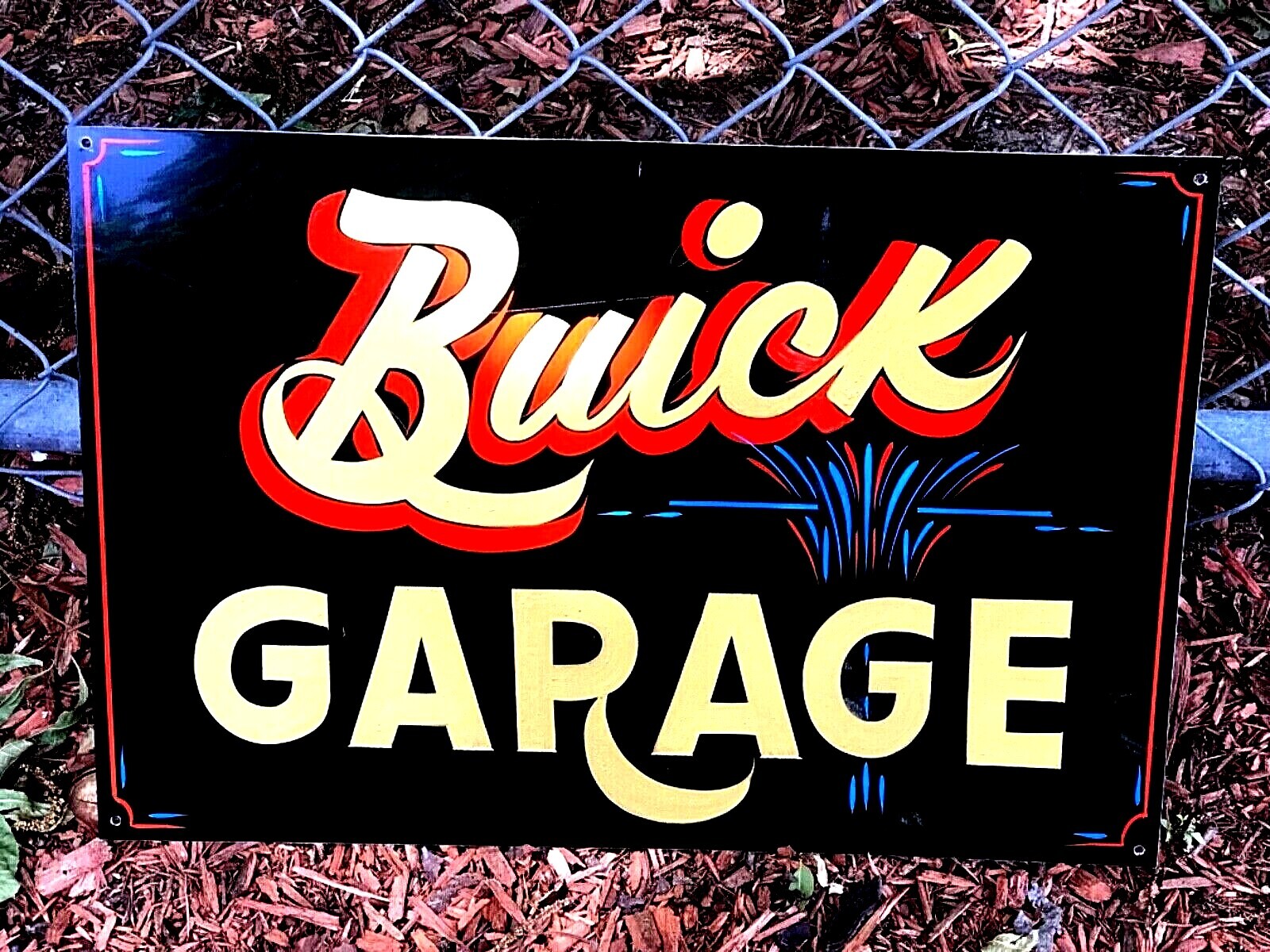 Vintage BUICK GM Chevy Garage Hand Painted HOT RAT ROD SHOP Car SIGN Pinstriped