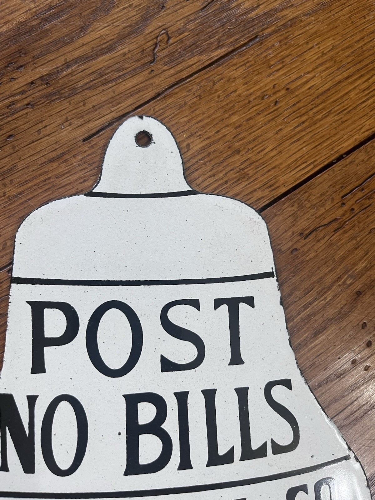 VERY NICE S.N.E. TEL. CO. POST NO BILLS PORCELAIN SIGN 8″X6.5″