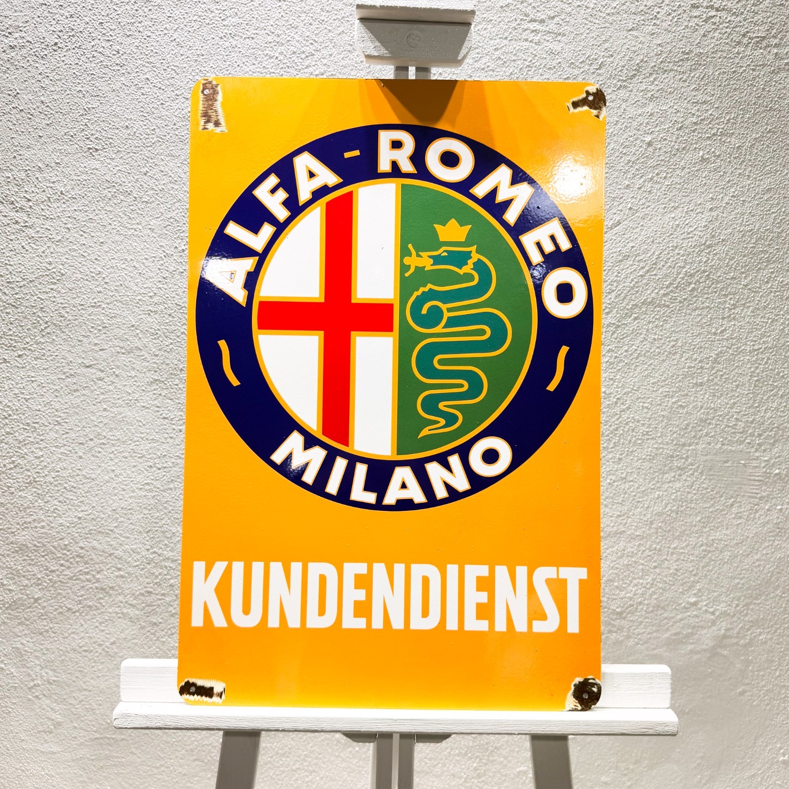 Alfa Romeo Kundendienst Rusted Vintage Metal Sign – 40 × 60 cm – (15.7” × 23.6”)
