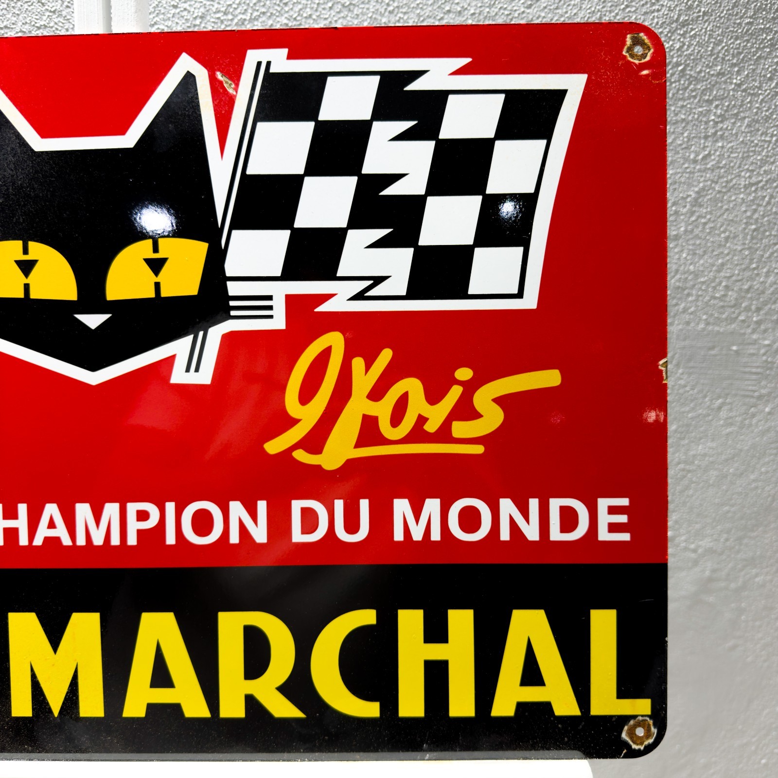 Vintage Rusty S.E.V. Marchal Champion du MondeMetal Sign–60×40 cm (23.6” × 15.7)