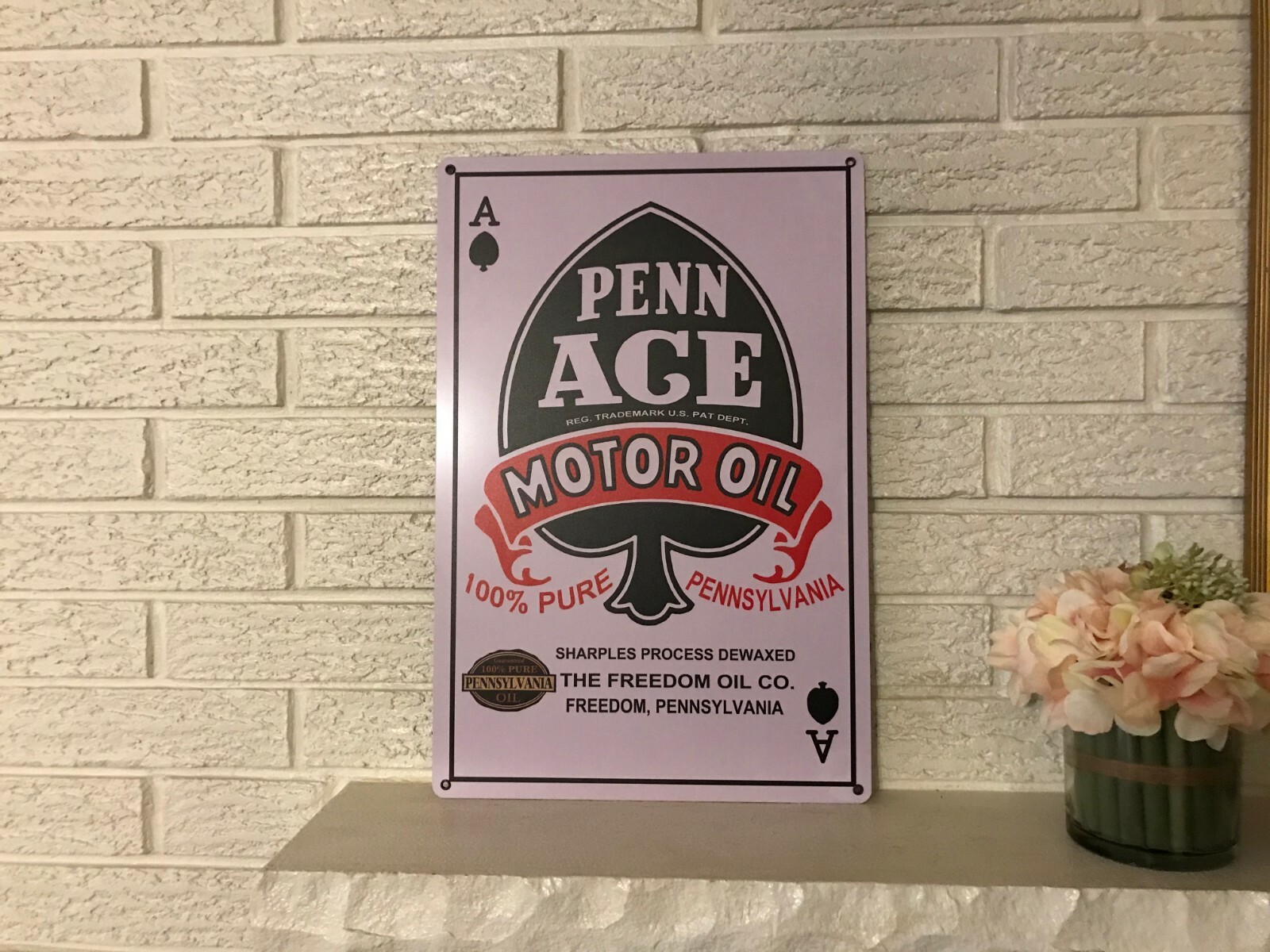 Penn Ace Motor Oil gas Station Reproduction Sign Painted .040 Aluminum