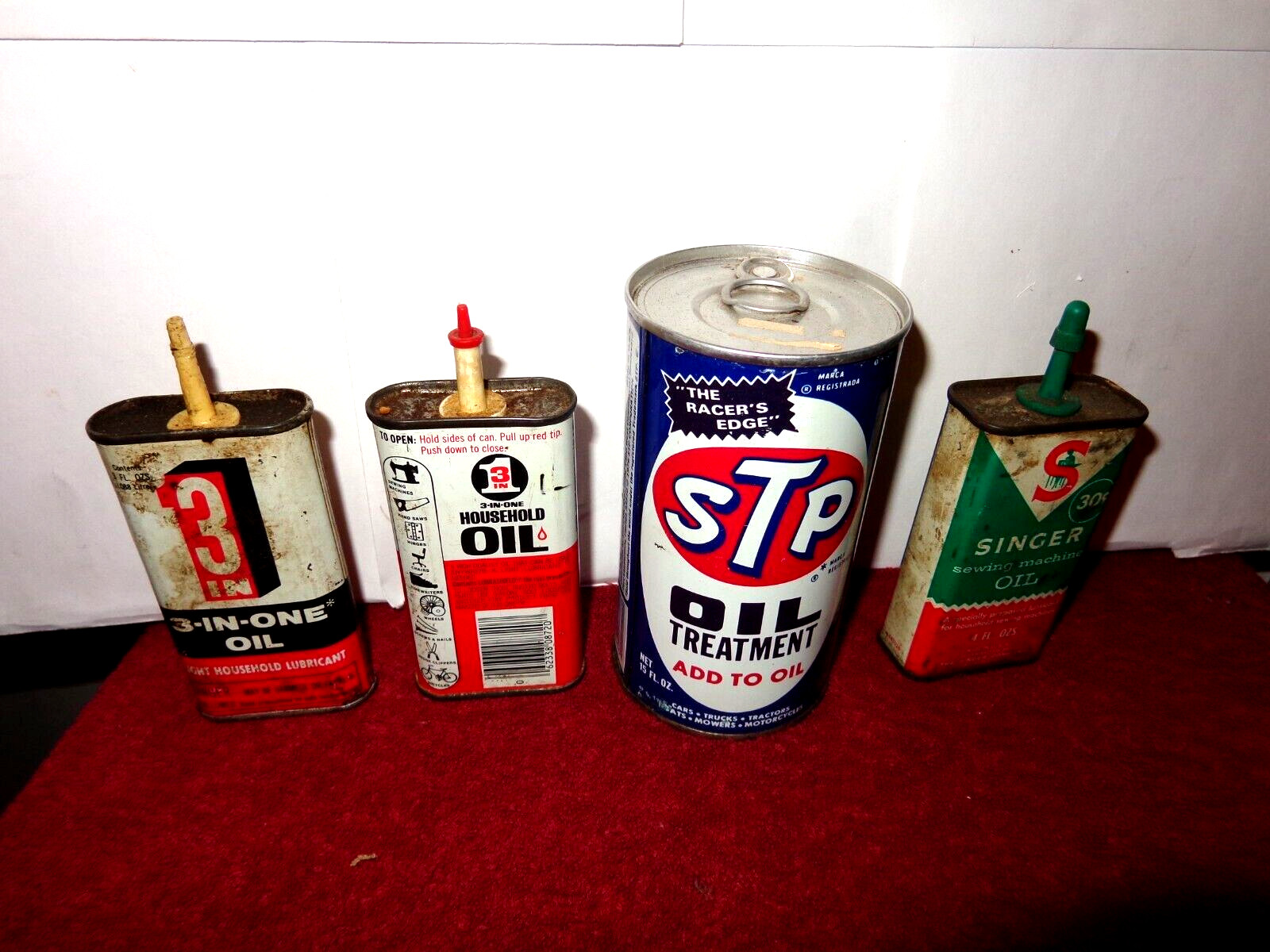 4 PC. VINTAGE OIL COLLECTION -STP RACERS EDGE – 2 – 3 in 1 + 1 SINGER – C99